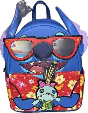 Loungefly Disney SDCC Exclusive Stitch Vacation Mini Backpack with Lenticular Su